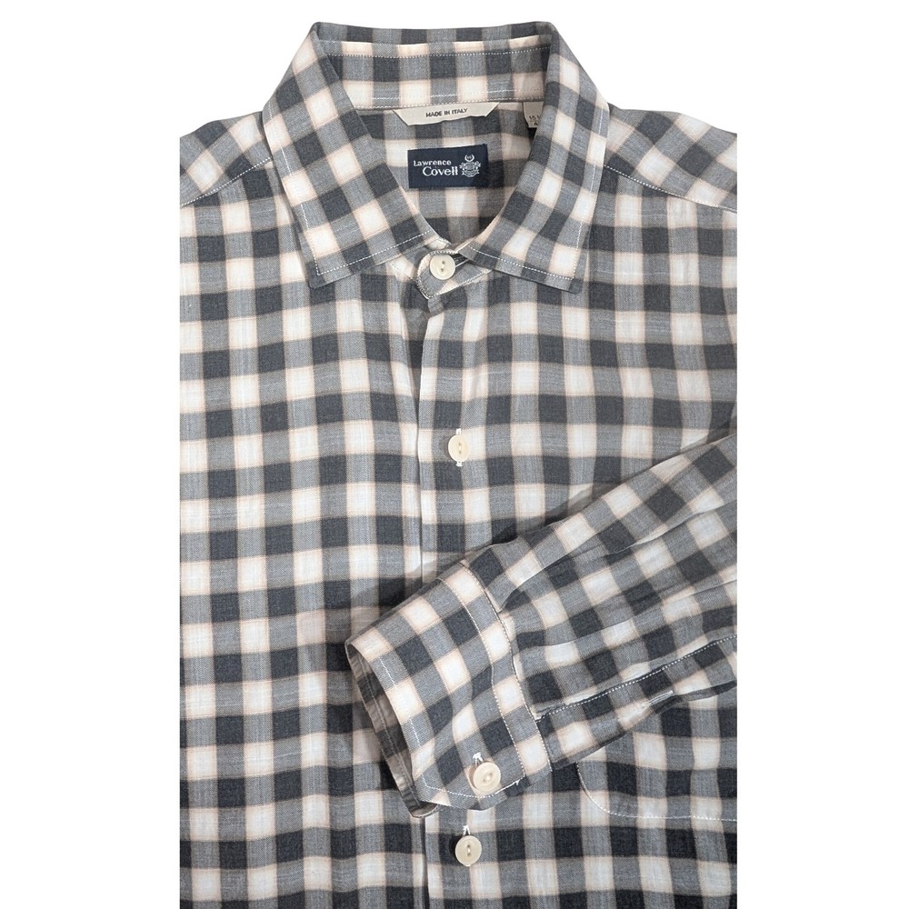 Lawrence Covell Mens Plaid Button Down Long Sleeve Shirt Casual M‎ 15.5